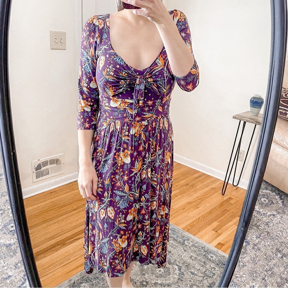 Anthropologie Maeve Beloved Purple Midi Dress M